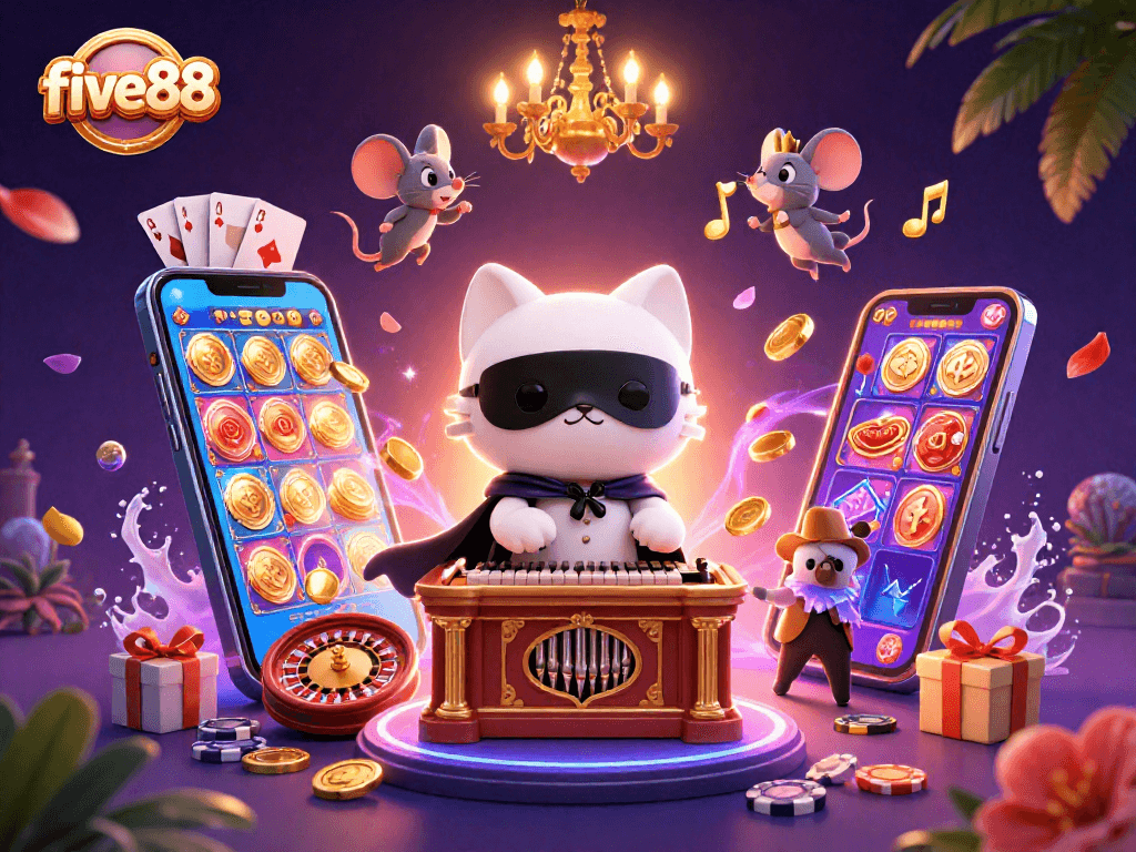 Experience winning moments with five88 games and vibrant 3D casino elements in a dynamic atmosphere.