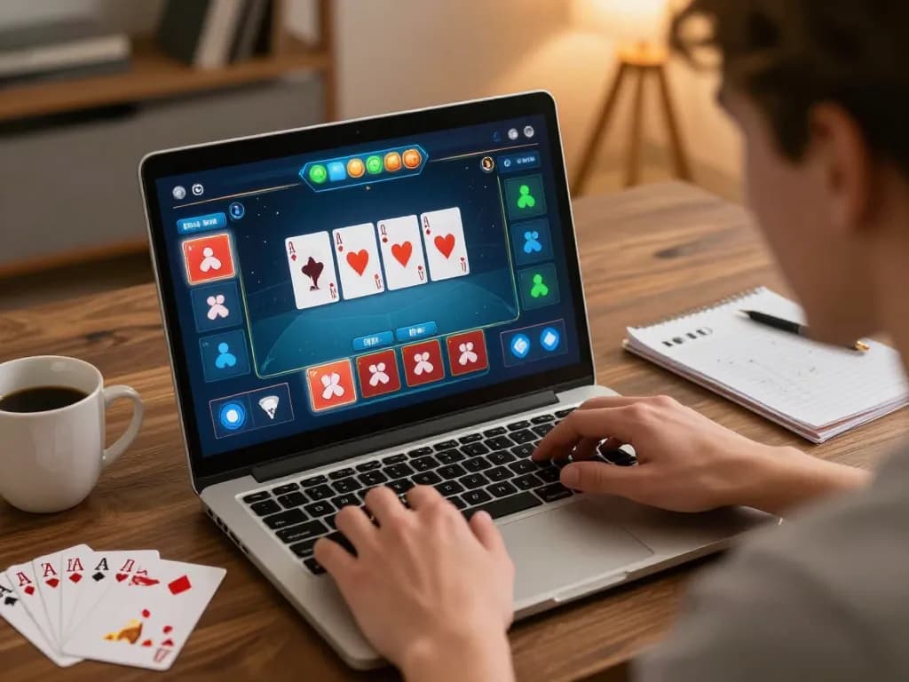 Experience strategic online gaming at https://bet88.company/ with engaging poker gameplay in a cozy home setting.