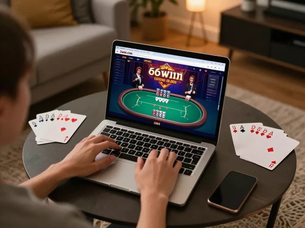 Player engaged in online gaming at 56win.com, showcasing casino interface and strategic notes.