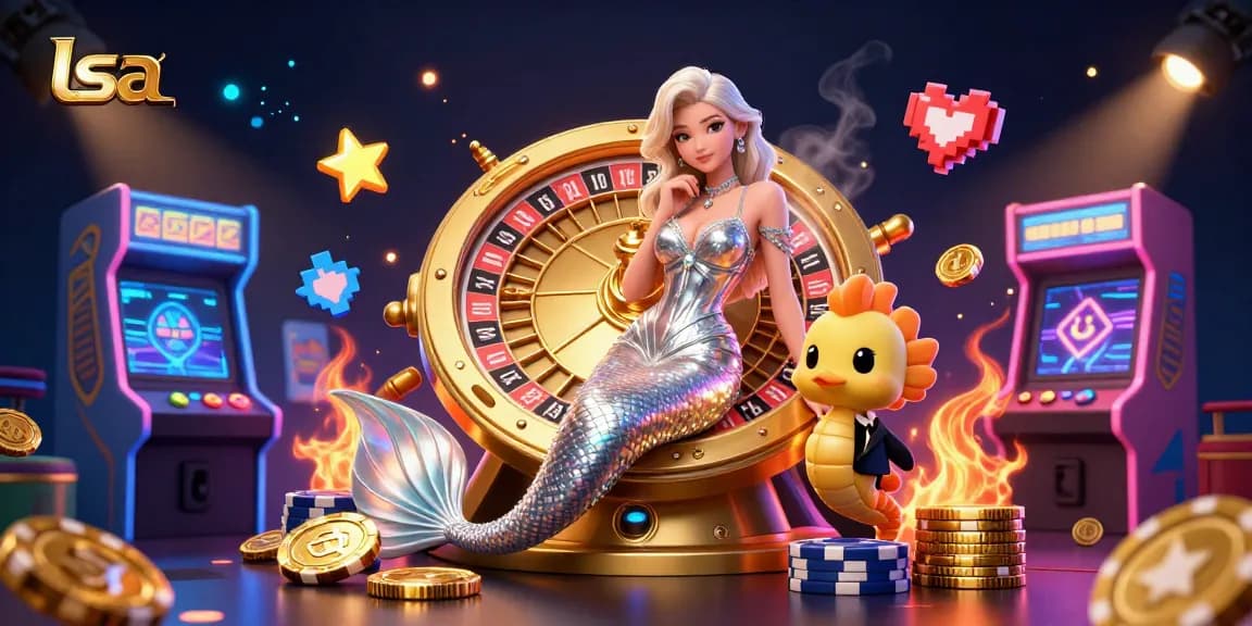 Engage in thrilling gaming experiences with lsa, featuring dazzling casino elements and a captivating mermaid character.