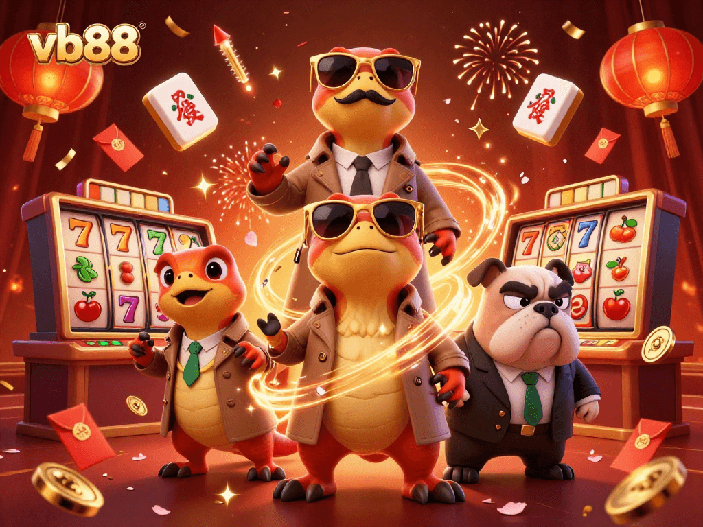 vb88 raptors attempt a clever casino entrance while surrounded by vibrant gambling elements
