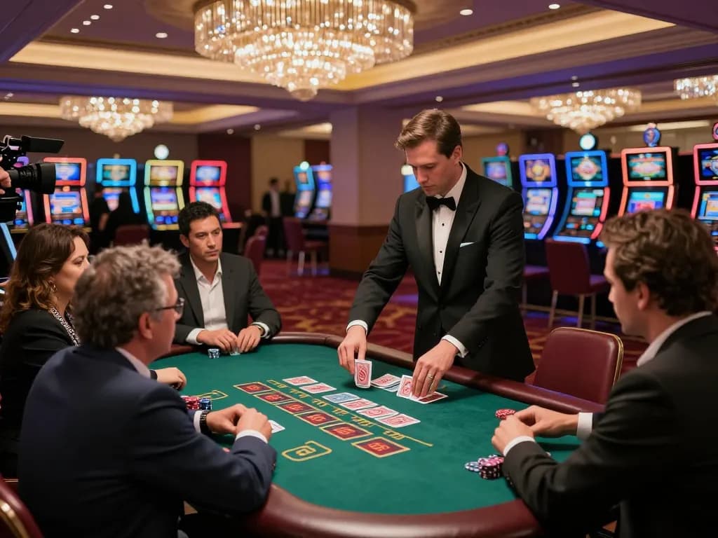 Players strategizing at a blackjack table while enjoying the alo8 casino experience