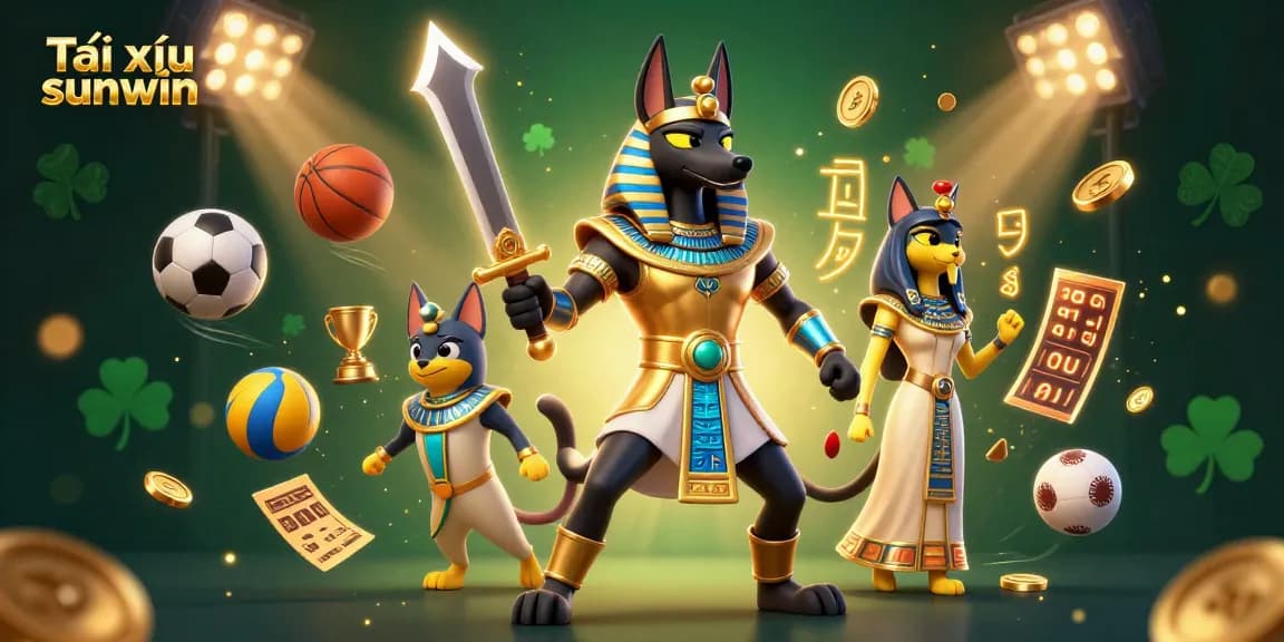 Experience exciting Tài xỉu sunwin gameplay with ancient Egyptian warriors in a vibrant casino scene.