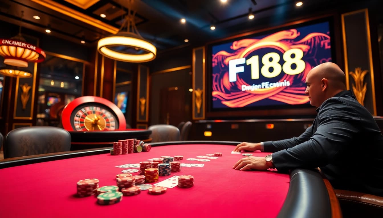 F168 elevates casino excitement with vibrant poker chips and lively gameplay.