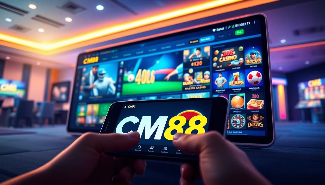 Experience the excitement of online betting at CM88 with a modern gaming interface showcasing various popular games.