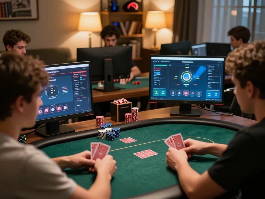 Experience thrilling online poker gameplay at https://555win.cheap/ with friends in a cozy home setting.