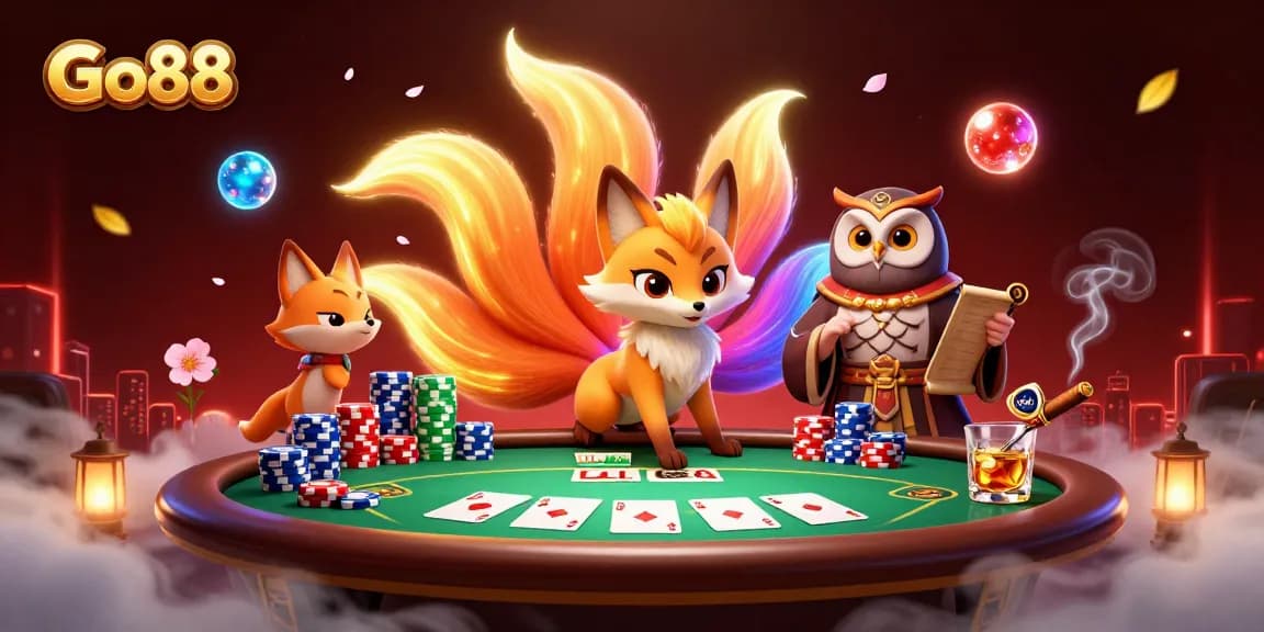 Play Go88 and join the colorful nine-tailed fox spirit for an exciting casino atmosphere.