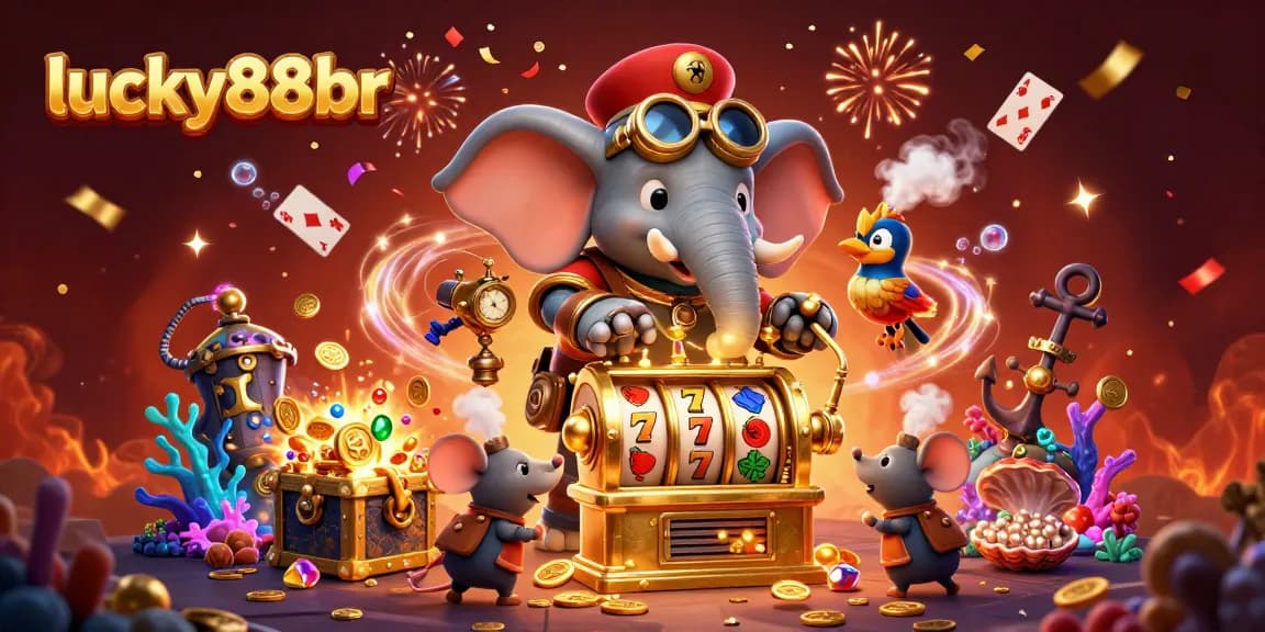 Experience thrilling gaming at lucky88br with a vibrant steampunk scene featuring dynamic slot machines and lively characters.