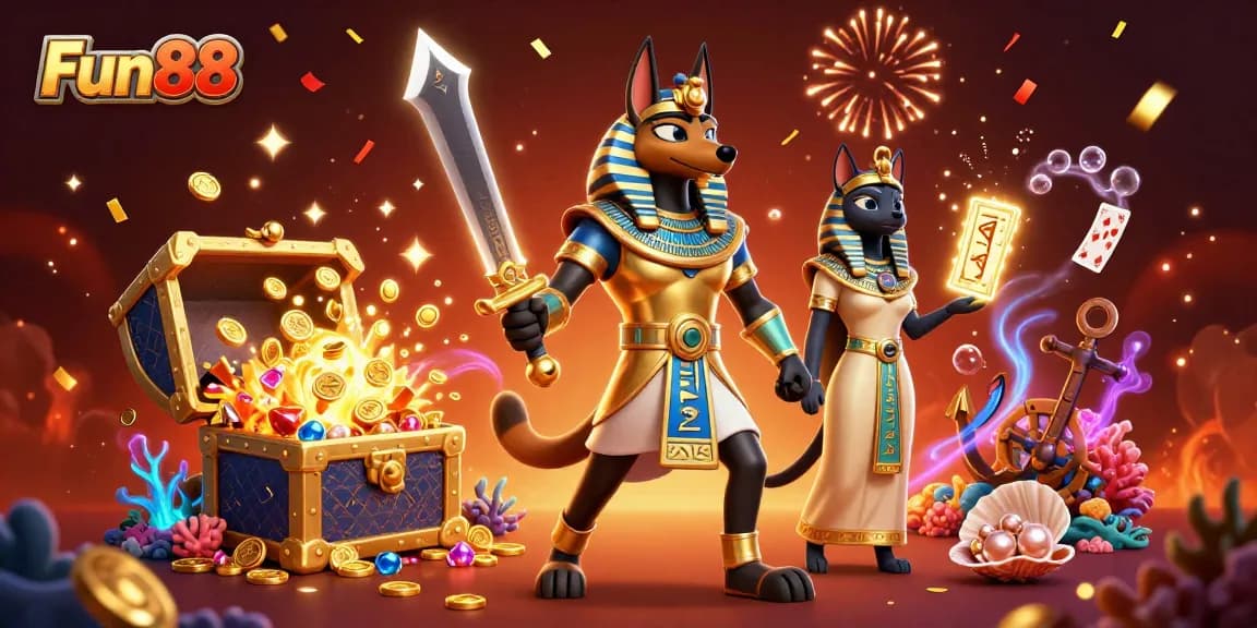 Engage in Fun88's thrilling casino adventures with ancient characters and explosive treasures.