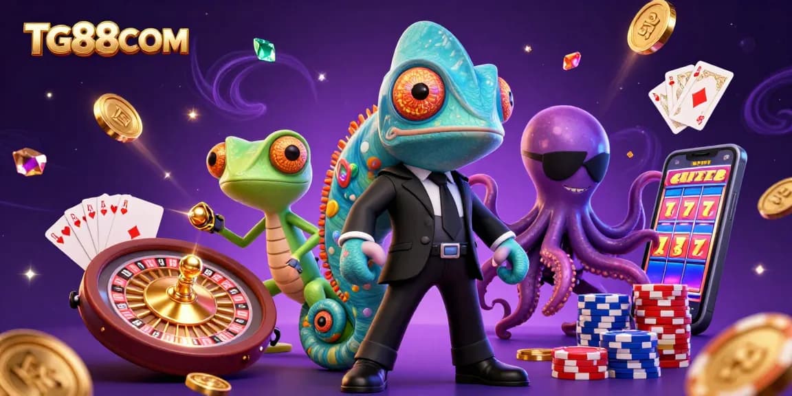 Engage with TG88COM's thrilling casino experience featuring dynamic agents and vibrant game elements.