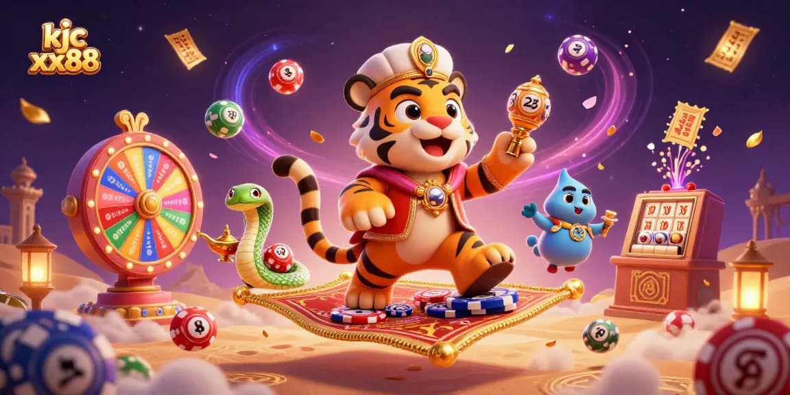 Experience excitement with kjc xx88 in a vibrant casino scene featuring dynamic lottery elements.