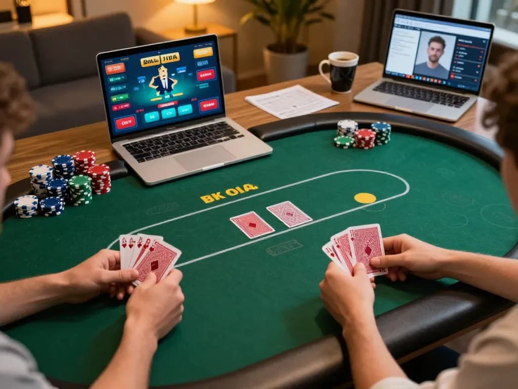 Players engaging in an exciting online poker game at 88bet com, showcasing competitive gameplay and vibrant graphics.