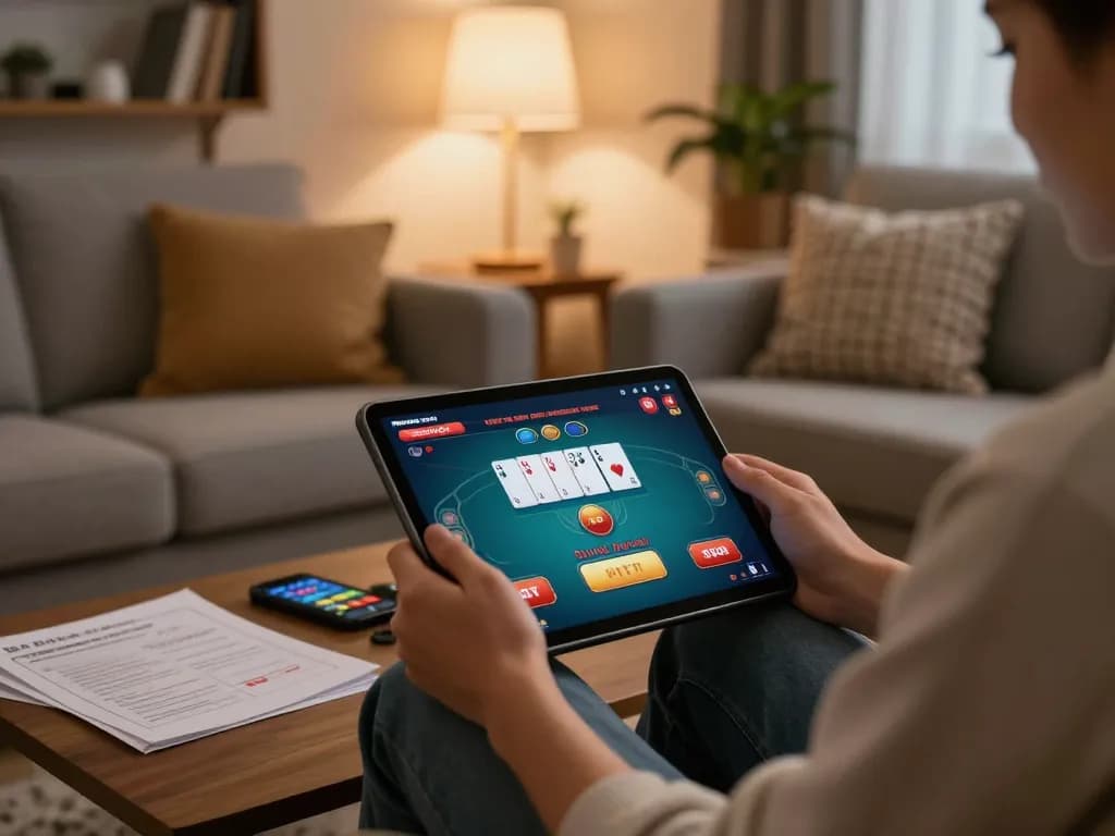 Engaging in online casino gameplay on gk88 while enjoying a cozy home atmosphere