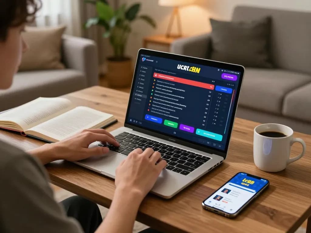 Person enjoying lc88 my online platform on laptop, relaxing home atmosphere for gaming