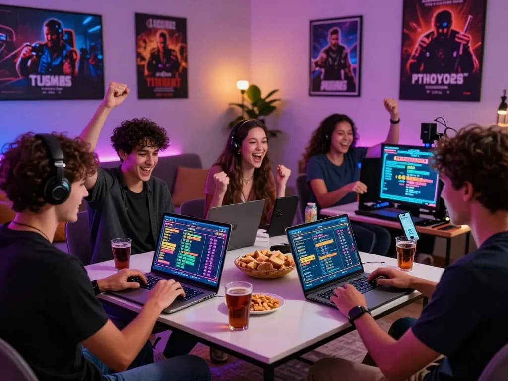 Friends enjoying online betting game experience at home with five88 on screen.