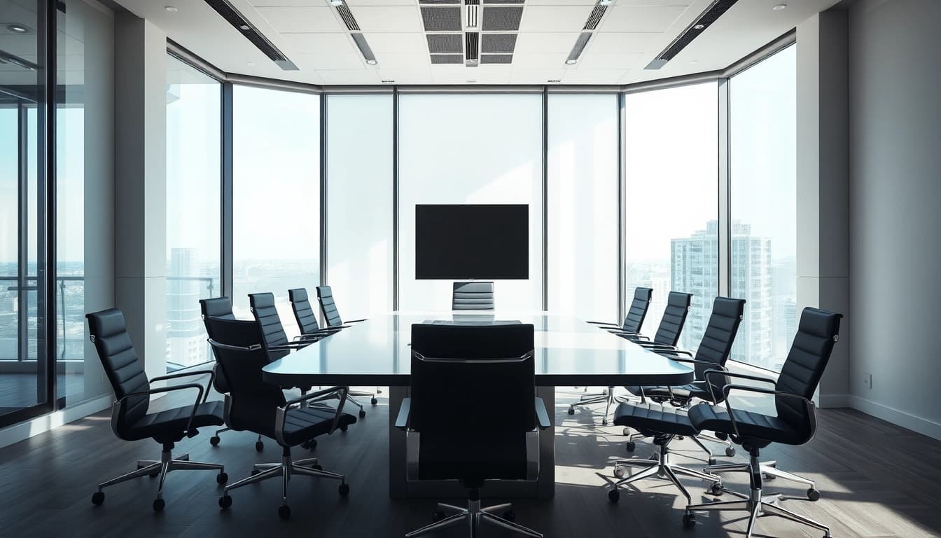 Professionelle Headhunter Agentur mit modernem Konferenzraum und viel Licht