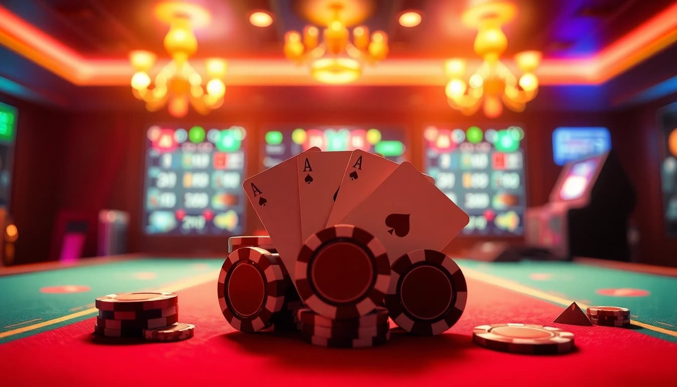 Entdecken Sie die aufregende Welt eines Online-Casinos ohne Anmeldung mit lebendigen Farben und Spielelementen.