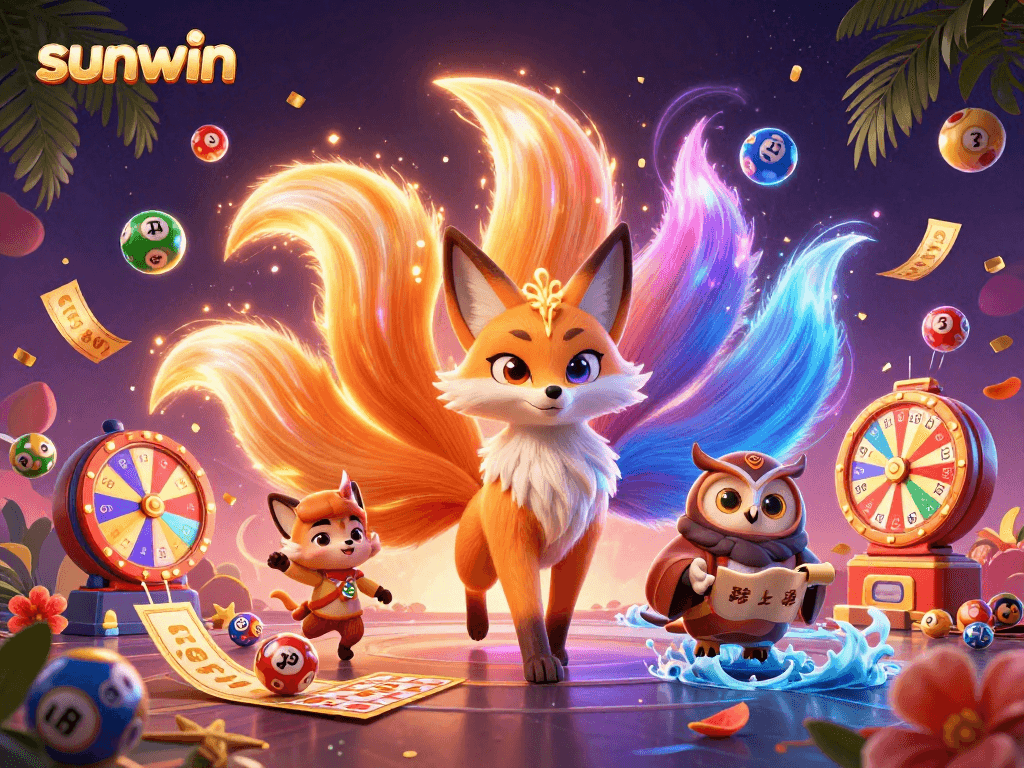 Experience winning moments with sunwin in this vibrant 3D casino illustration.
