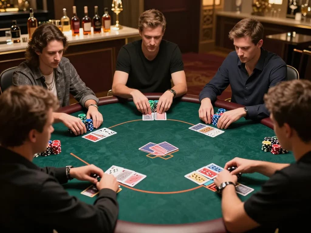This poker game scene at https://kkwinzz.com/ showcases strategic decisions made by players in a luxe setting.