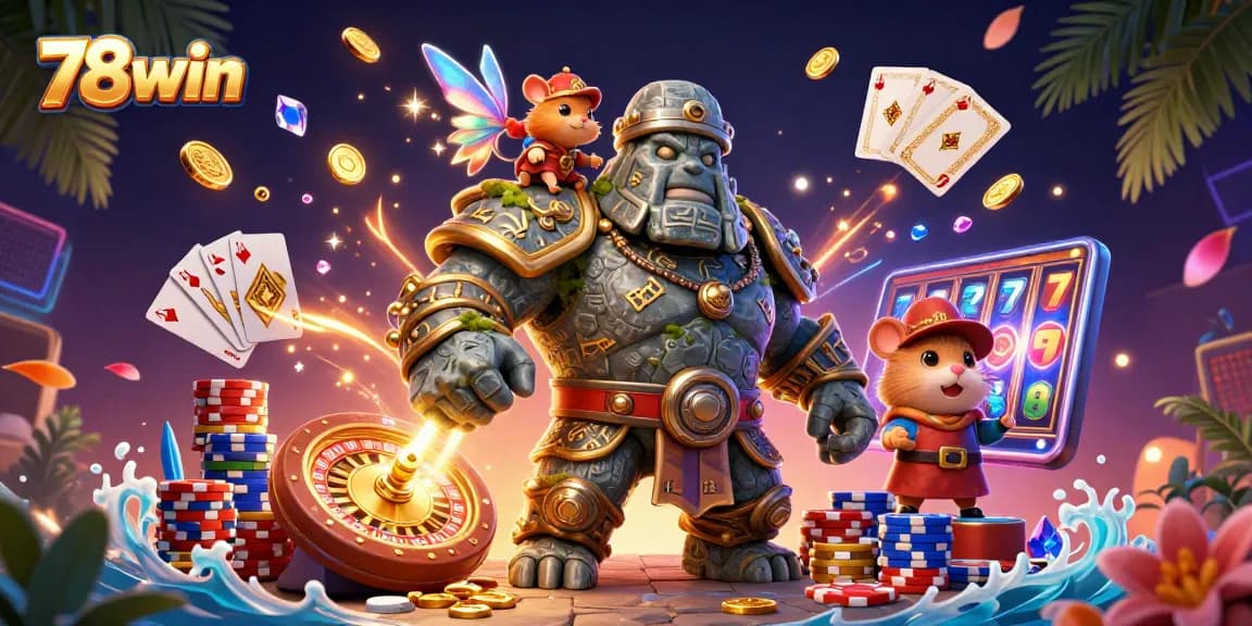 Experience the thrill of 78win with a captivating gambling scene showcasing magic, excitement, and winning opportunities!