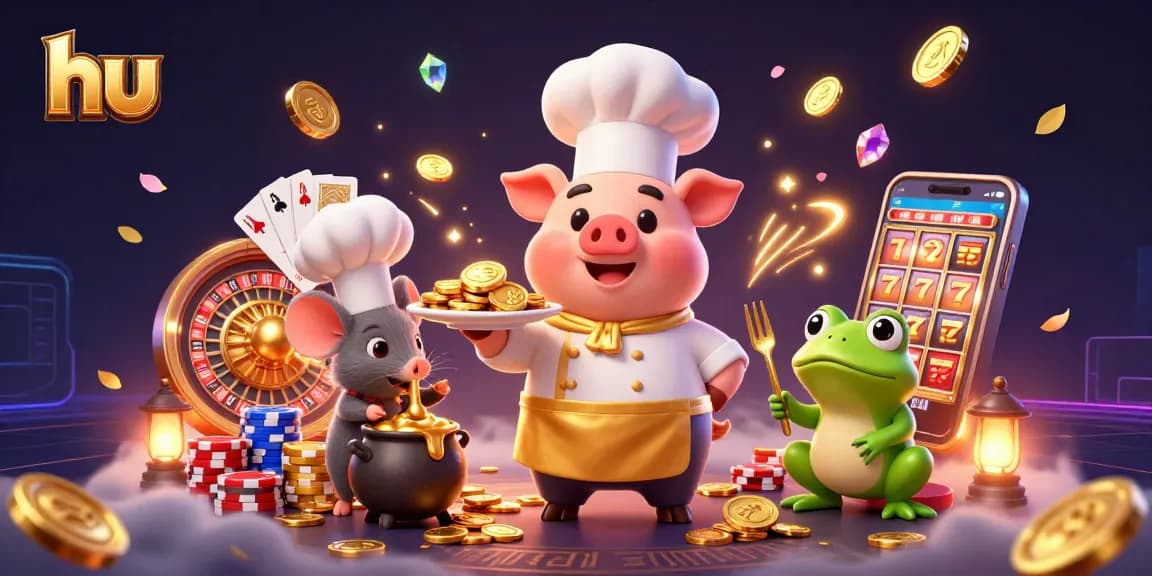 Play and win at hu casino with golden coins, thrilling games, and vibrant 3D characters.