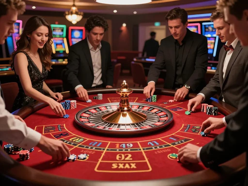 Experience giải mã số học strategies at an engaging roulette table with players betting.