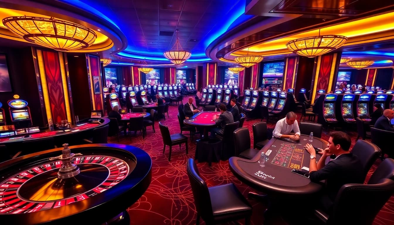 Experience high-stakes gaming at 58win.surf with luxurious casino tables and vibrant atmosphere.