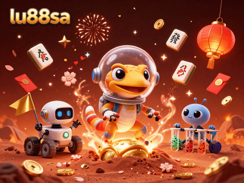 Engage in thrilling gameplay with lu88sa among festive casino elements on Mars.