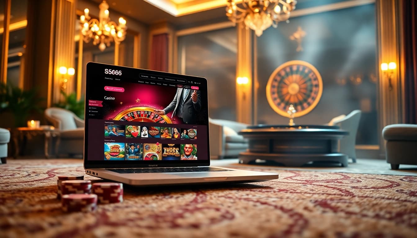 S666's engaging online gambling interface with vibrant games and casino elements for an immersive experience.