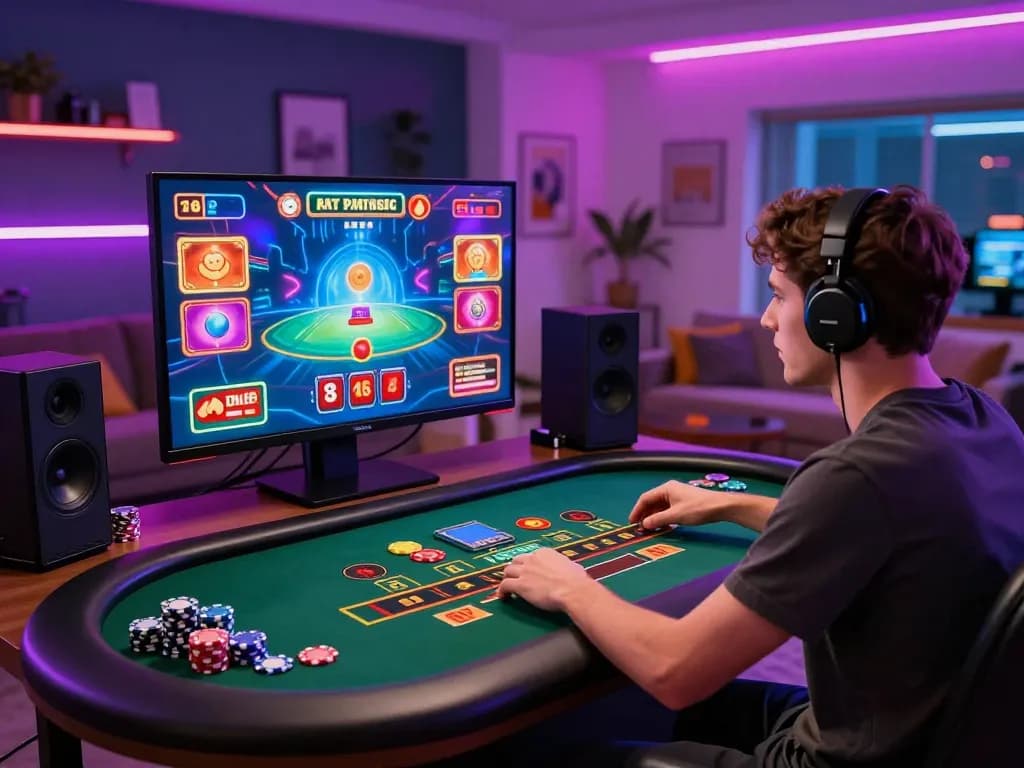 Exciting online gaming experience at BL555 digital casino with vibrant visuals and immersive atmosphere.