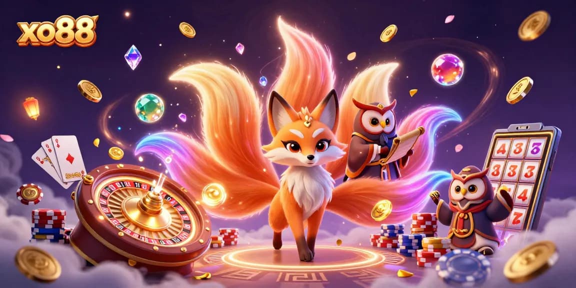 Spin the slots with xo88 as a mystical fox and owl guide you through the casino.