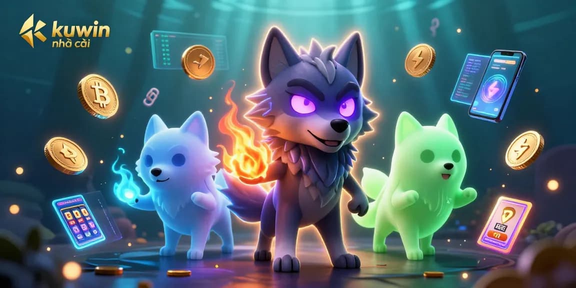 Bets on kuwin nhà cái come to life with dynamic slot reels and ghostly wolves supporting online gaming.
