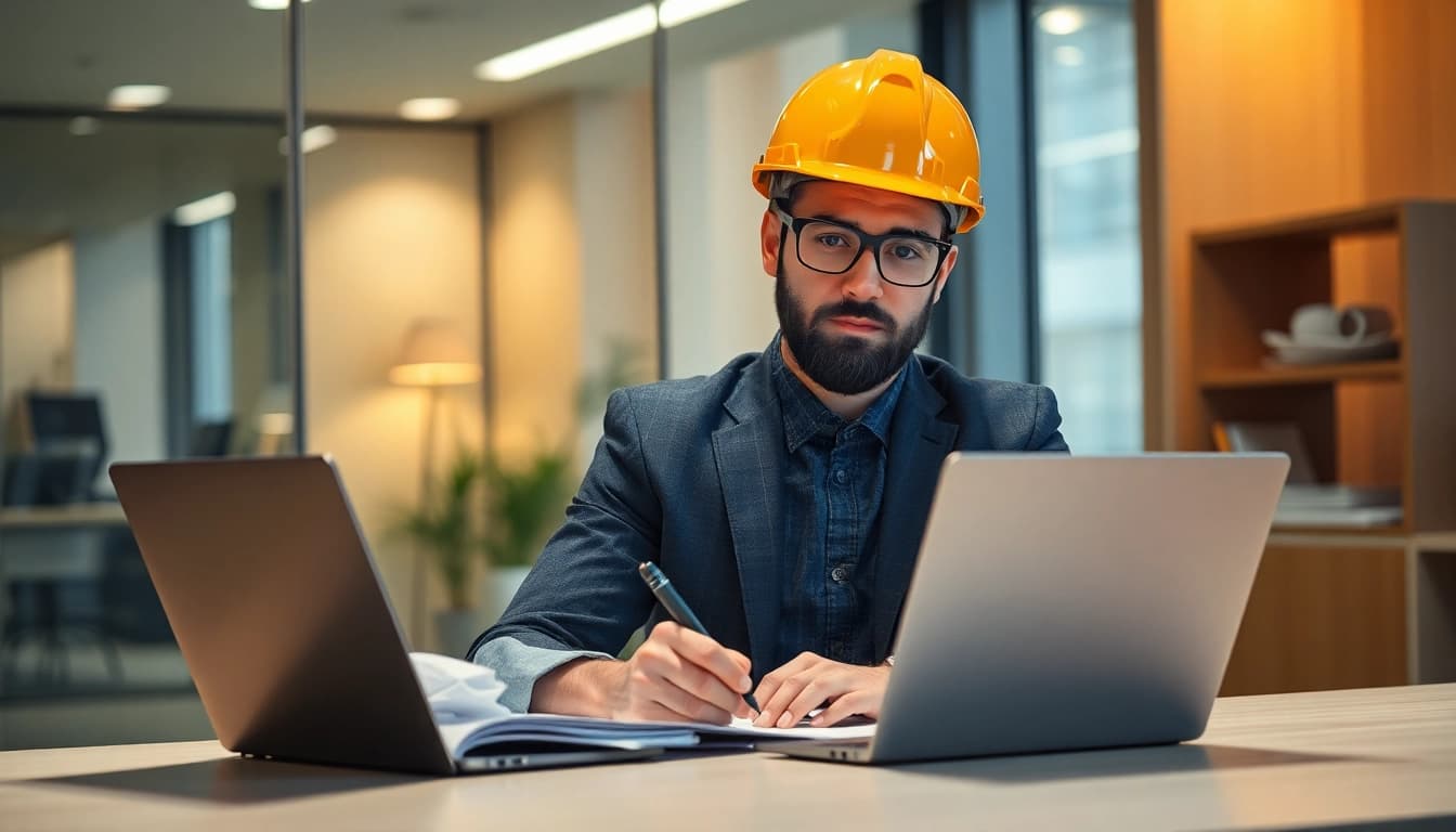 Externe Fachkraft für Arbeitssicherheit bei der Arbeit, um sicherzustellen, dass gesetzliche Vorschriften eingehalten werden.