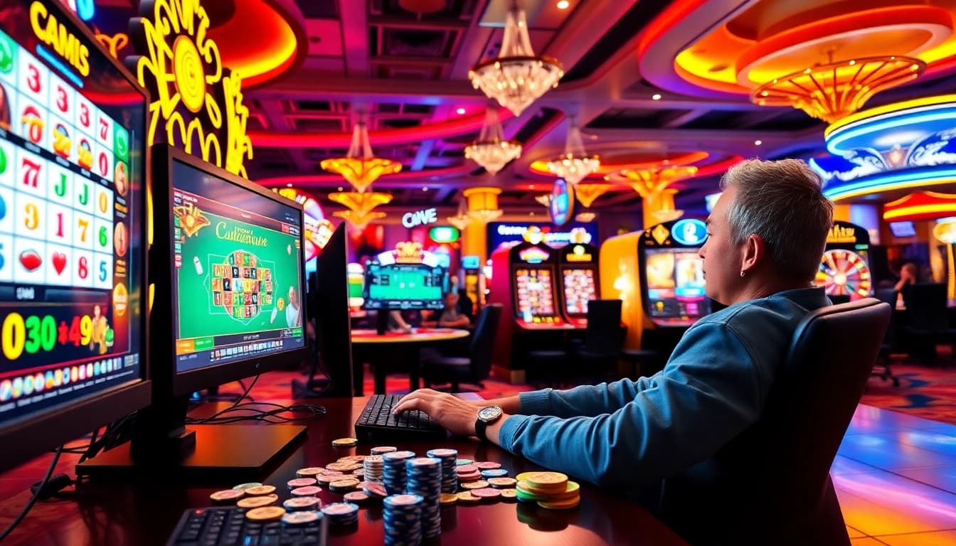 Experience the thrill of a real money online casino with players enjoying various games.