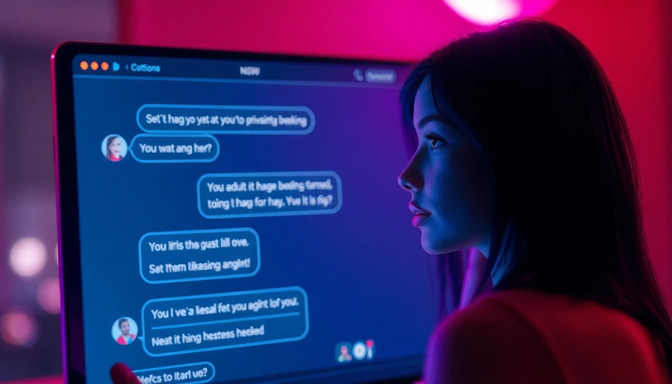 Engaging NSFW AI chat showcasing porn ai chat interactions in a vibrant digital interface.