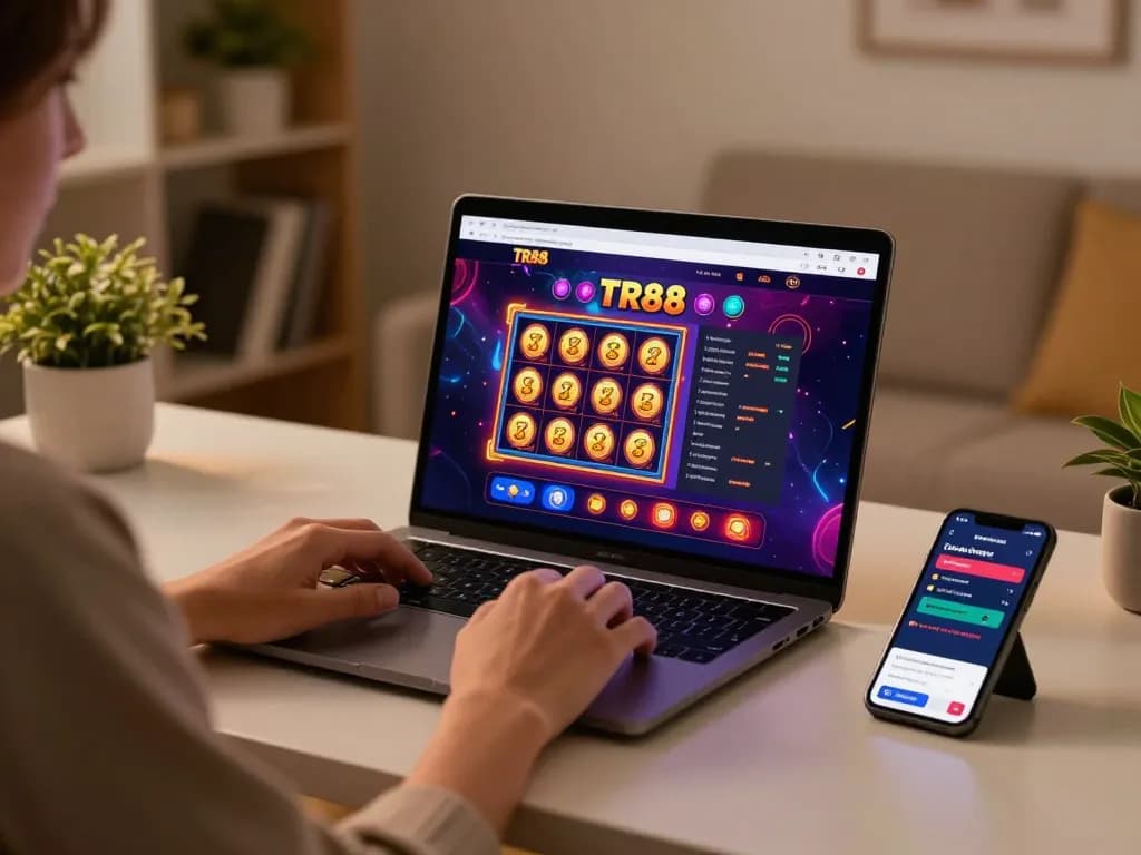 Experience TR88 online gaming with vibrant slots and strategic gameplay at home