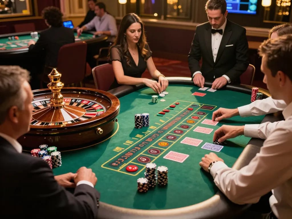 Players placing bets at the 11win roulette table, capturing the excitement of casino gameplay