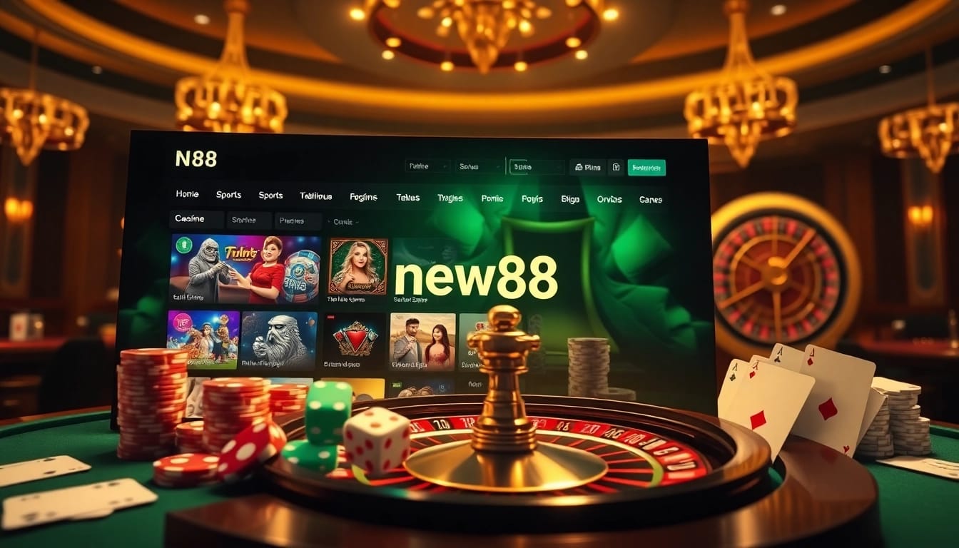 "Experience seamless gameplay with new88 đăng nhập, featuring vibrant online casino interfaces and engaging gambling elements."