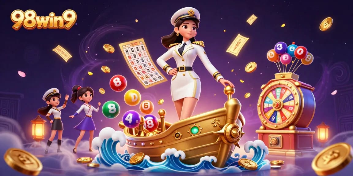 Join the excitement at 98win9 with a vibrant illustration showcasing captivating casino elements and engaging gameplay.