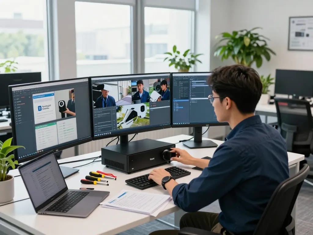 Sofortversand für die Einrichtung der Synology Kamera Lizenz in einem modernen Büro