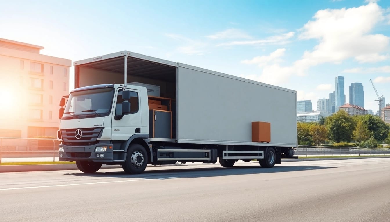 Umzugsunternehmen Ludwigshafen transportiert Möbel professionell mit einem modernen Lastwagen.