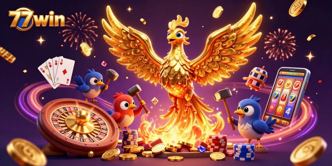 Experience thrilling gaming adventures at 77win with vibrant casino elements and excitement.