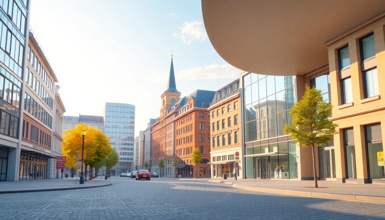 Animating a vibrant cityscape in 3D Animation, showcasing modern and historical architecture.