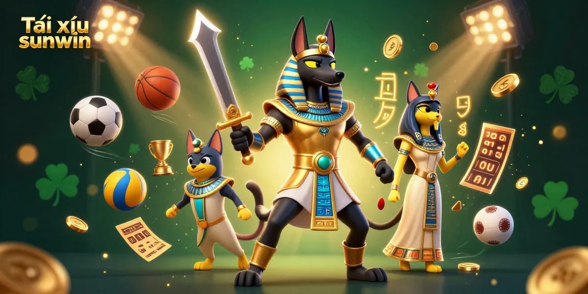Experience exciting Tài xỉu sunwin gameplay with ancient Egyptian warriors in a vibrant casino scene.