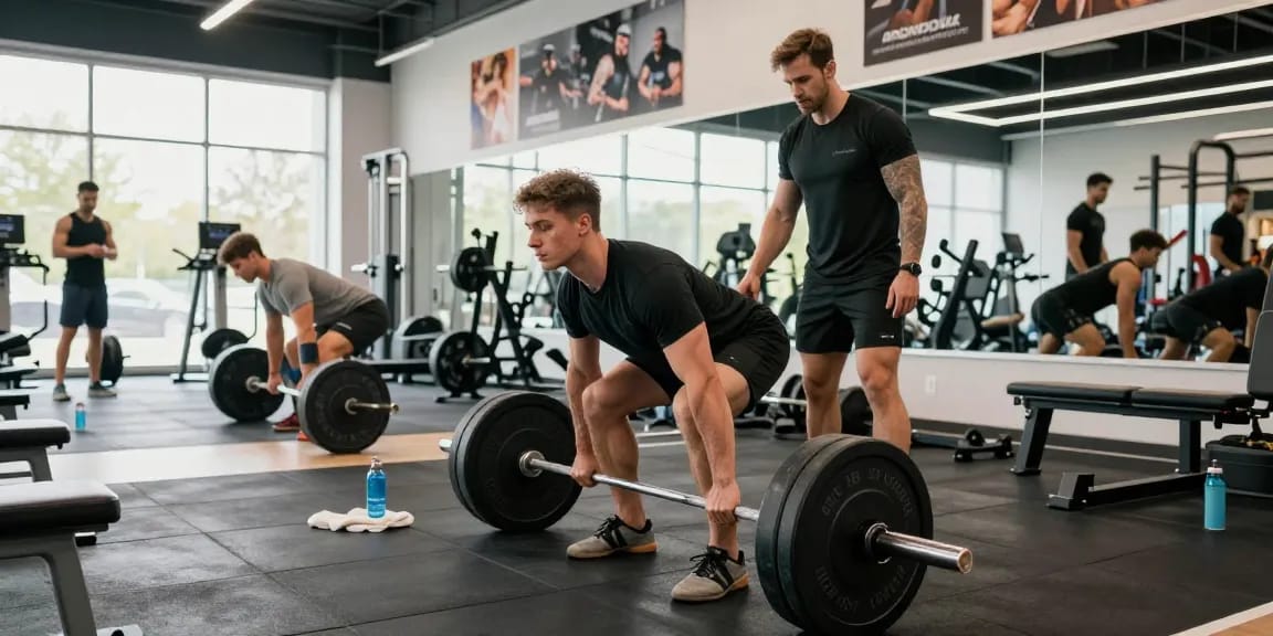 Kraftsportler im Fitnessstudio, der Stärke und Fitness im Anabolika Shop Deutschland zeigt.