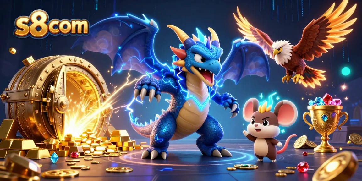 Spin to win with s8 com and enjoy dynamic gaming with treasures and playful characters!