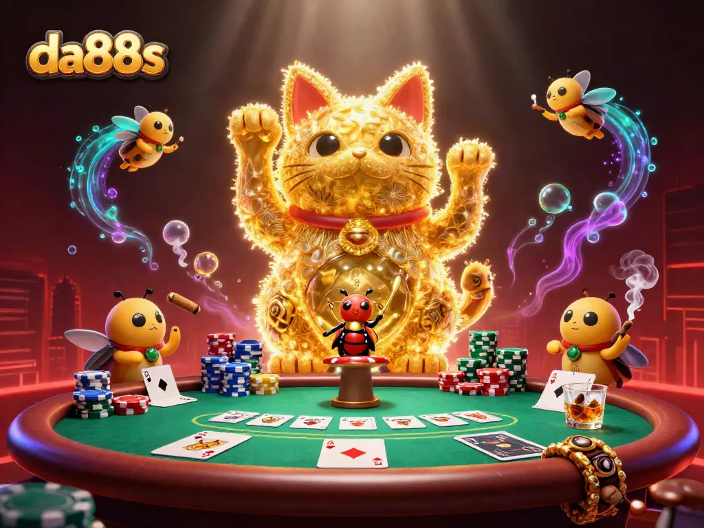 Engage in thrilling casino experiences with da88s featuring dynamic poker elements and a vibrant lucky cat design.