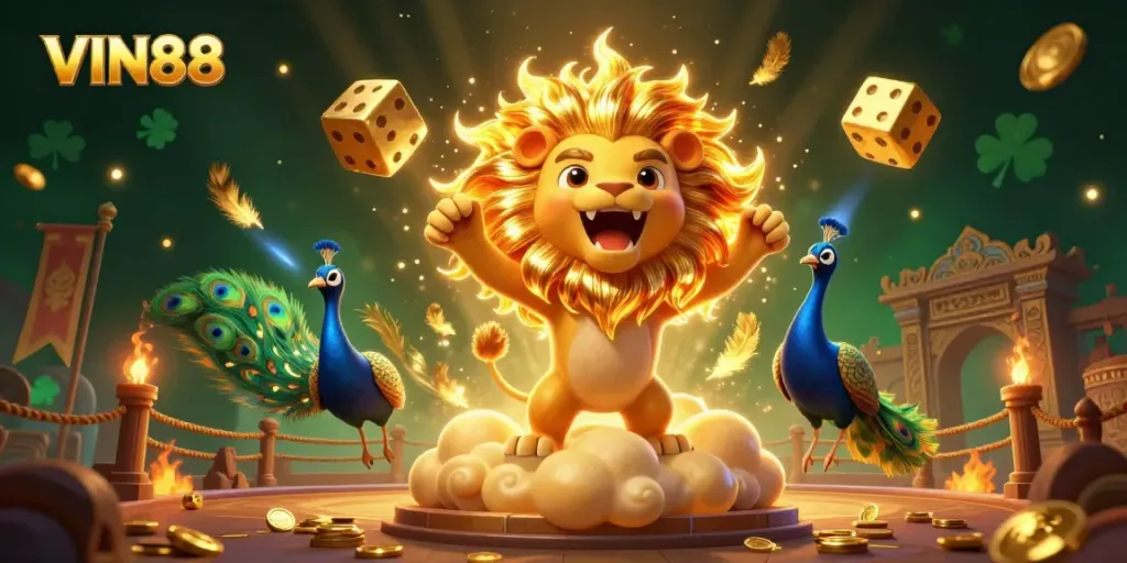 Experience thrilling gameplay at VIN88 with dynamic casino elements and vibrant characters.