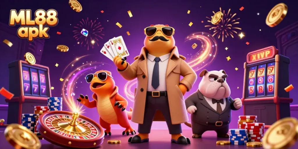 Join the exciting world of ML88 apk with raptors in disguise entering a casino!