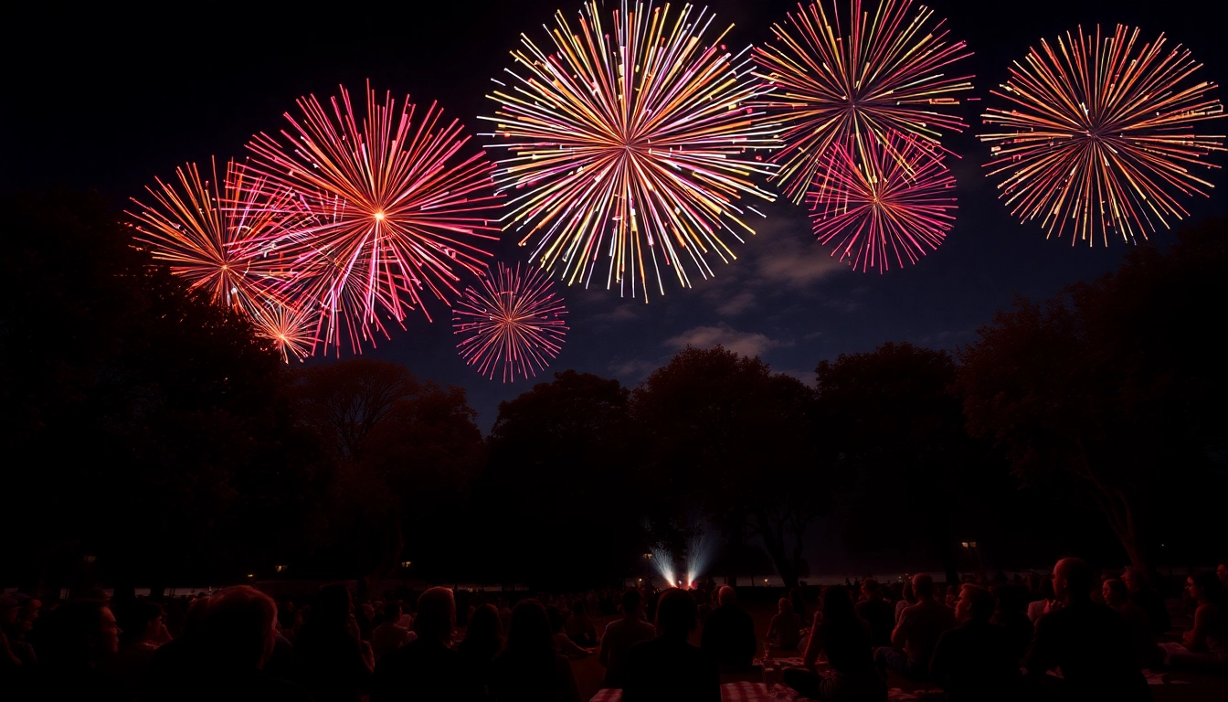 Enjoy the spectacle of cheap fireworks near me lighting up the night sky with vibrant explosions.